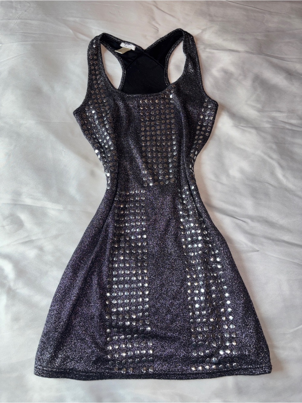 Sparkling Black Racerback Mini Dress
